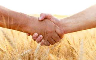 Landwirte geben sich die Hand